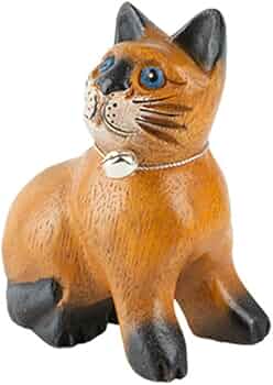 Amazon.co.jp: [dhiuebc] 猫の木製彫刻 木製彫刻 ネコ 猫の置物 動物の